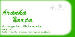 aranka marta business card